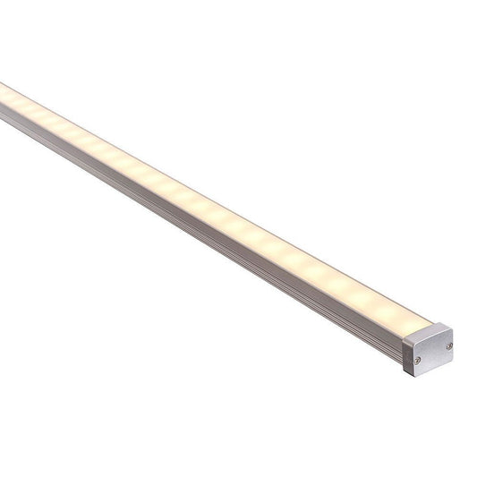 Shallow Square Aluminium Profile with Standard Diffuser per metre Supplied with 2x mounting clips per metre + 2x end caps per length