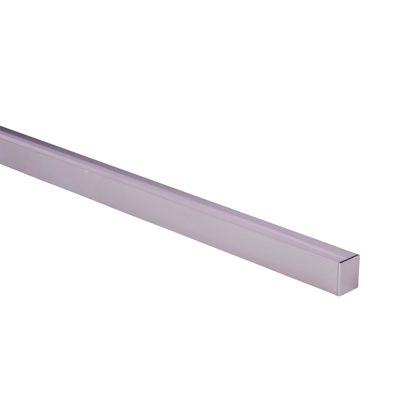 Deep Square Aluminium Profile with Standard Diffuser per metre - Supplied with 2x end caps per length