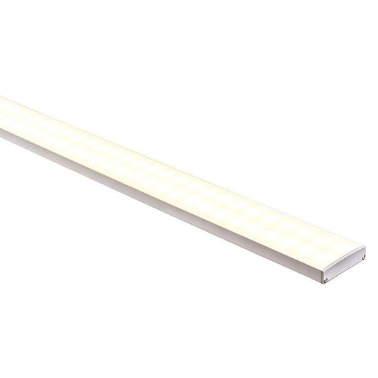 Large Shallow Square Aluminium Profile with Standard Diffuser per metre - Supplied with 2x end caps per length 