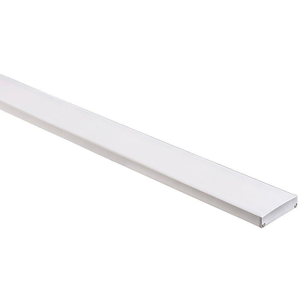 Large Shallow Square Aluminium Profile with Standard Diffuser per metre - Supplied with 2x end caps per length