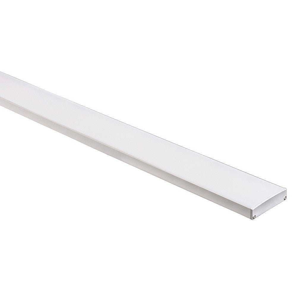 Large Shallow Square Aluminium Profile with Standard Diffuser per metre - Supplied with 2x end caps per length 