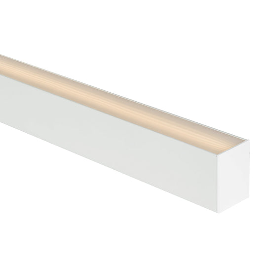 Large White Deep Square Aluminium Profile with Standard Diffuser per metre Supplied with 2x end caps per length