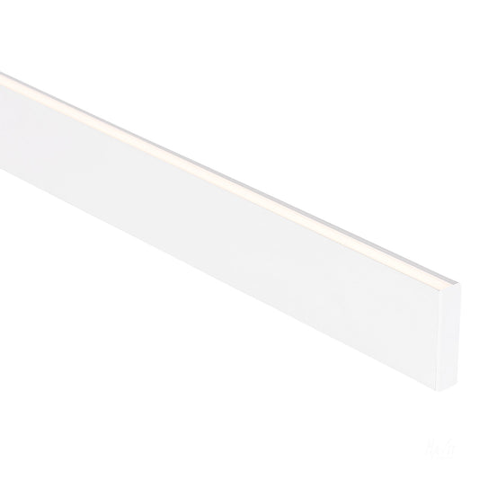 White Side Mounted Aluminium Profile with Standard Diffuser per metre Supplied with 2x mounting clips per metre + 2x end caps per length 