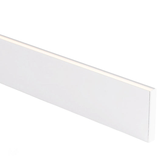 White Up & Down Side Mounted Aluminium Profile with Standard Diffuser per metre Supplied with 2x mounting clips per metre + 2x end caps per length