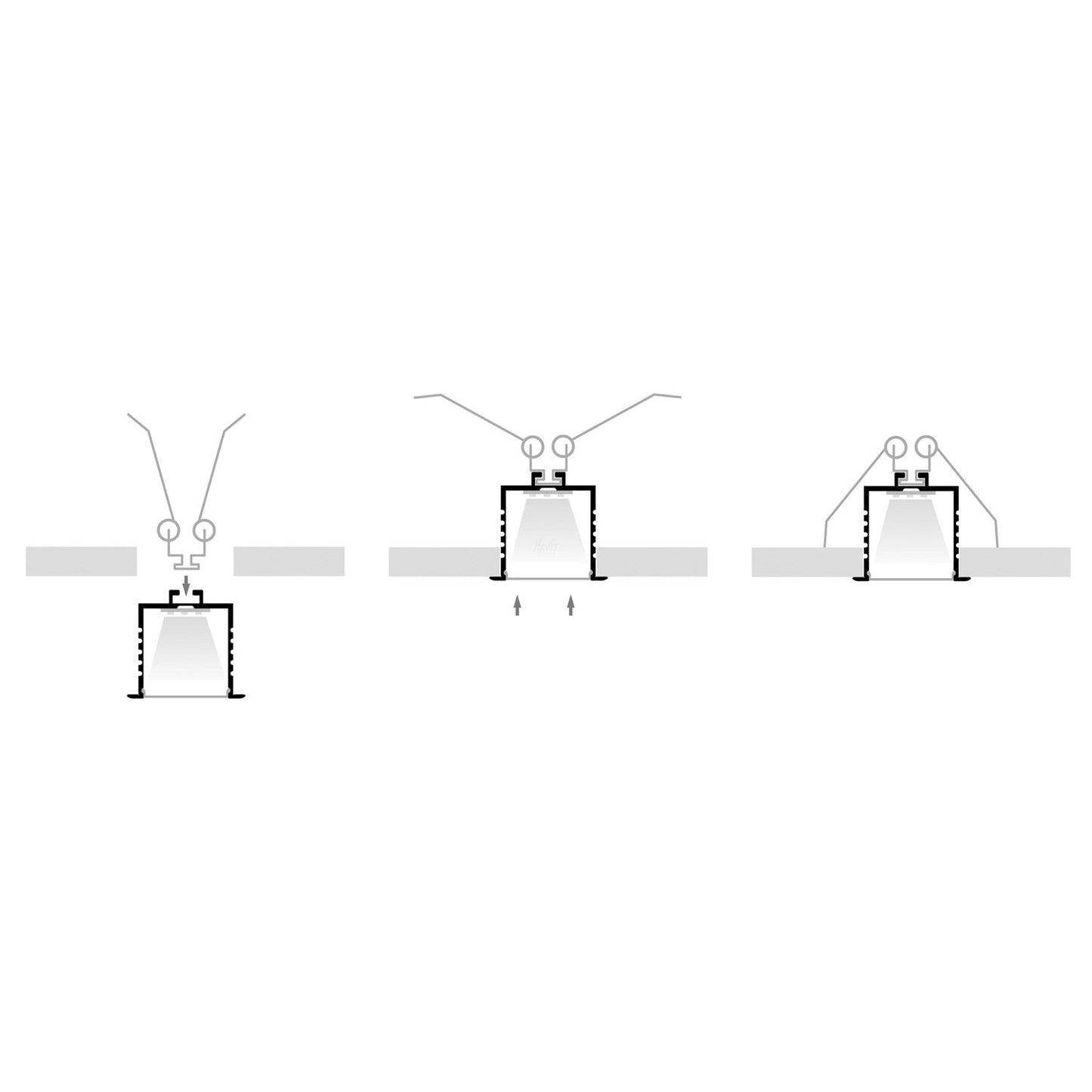 Hv9695-4540 - Deep Square Recessed Winged Aluminium Profile