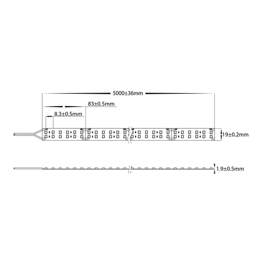 32.6W 2835 Strip Lighting - IP20 / 20 Metre Roll