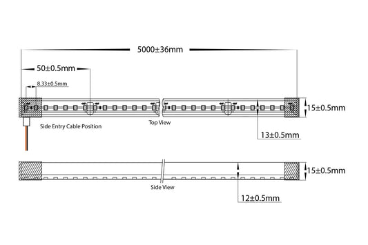 HAVIFLEX Flexible LED Strip 15mm x 15mm - IP67 / 20 Metre Roll