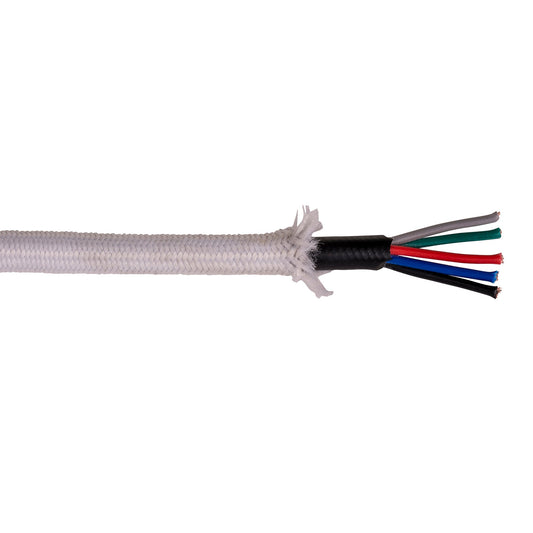 5 Core White Fexible Cable - 1m