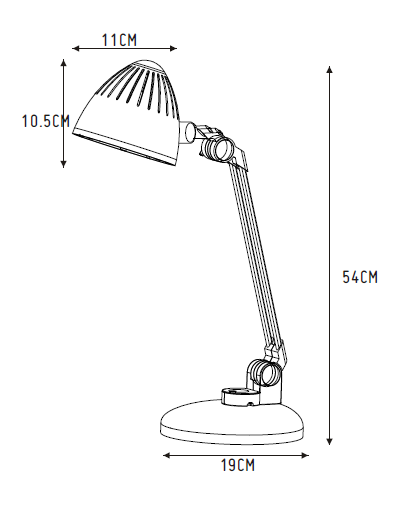 Lux Task 5.4 Watt LED Desk Lamp Black