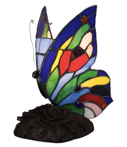 Multi Colour Butterfly Leadlight Table Lamp
