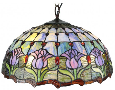 Pink Tulip 20 Inch Leadlight Pendant