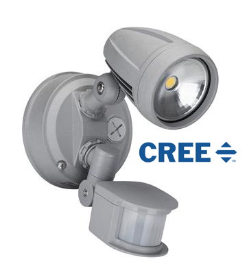 15 Watt LED Single Spot Silver 3000k Warm White Inc Sensor