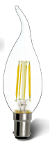 4 Watt LED Candle Flame Filament B15 3000k Warm White Globe