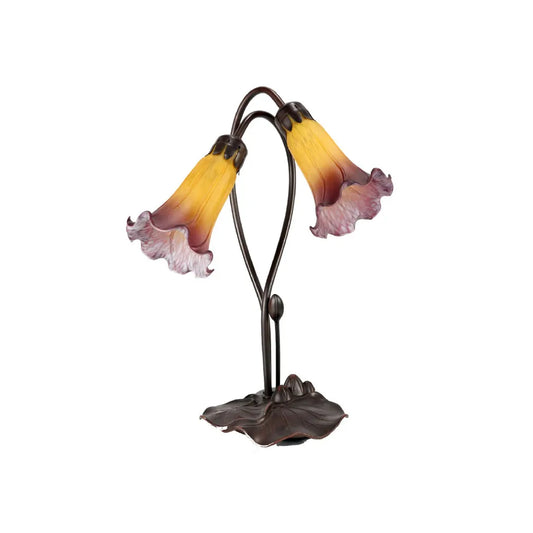 Twin Lily Lamp Orange Wine