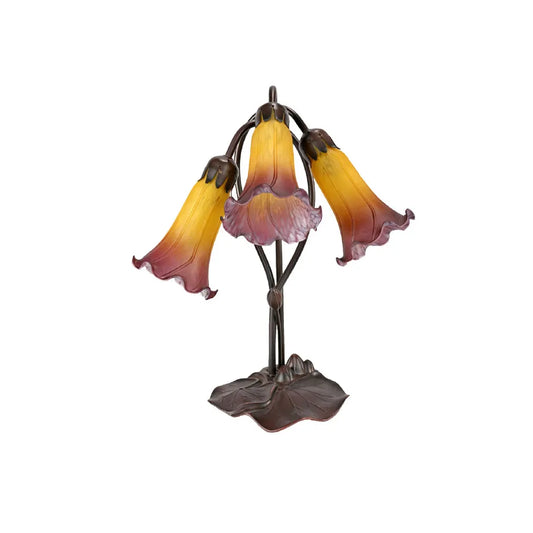 Triple Lily Lamp Orange Wine