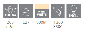 Vesuvius White 2 Heat Fan LED Light Combo
