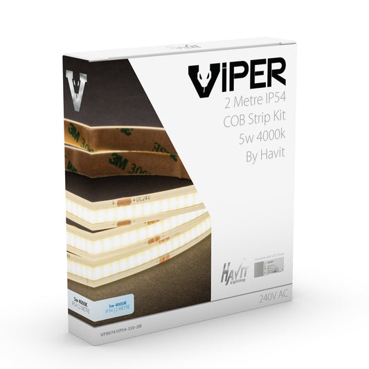 5w per metre 2m COB LED Strip Kit - IP54 complete with Dimmable LED driver