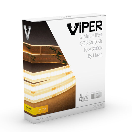 10w per metre 2m COB LED Strip Kit - IP54 complete with Dimmable LED driver