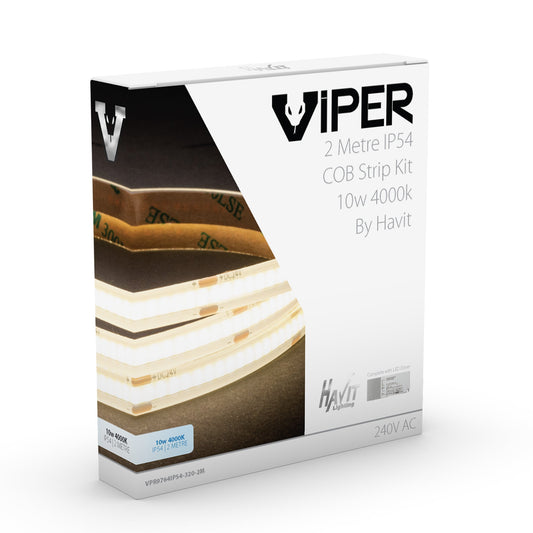 10w per metre 2m COB LED Strip Kit - IP54 complete with Dimmable LED driver