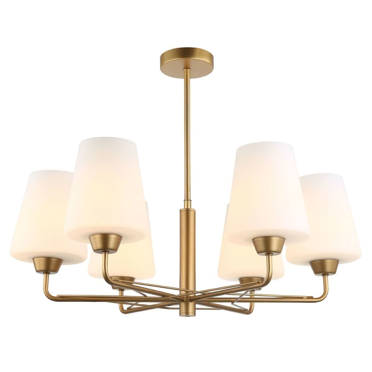 Abbey 6 Light Metal & Opal Glass Pendant Light