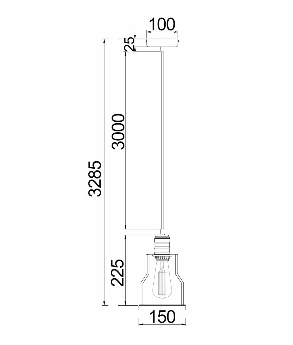 Blackband Stepped Bottom Iron Cage Pendant Light