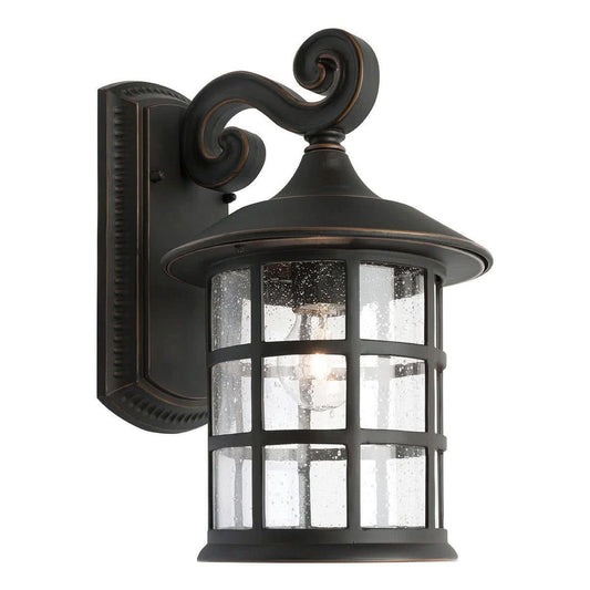 Coventry Small Metal and Stippled Glass Outdoor Coach Wall Light