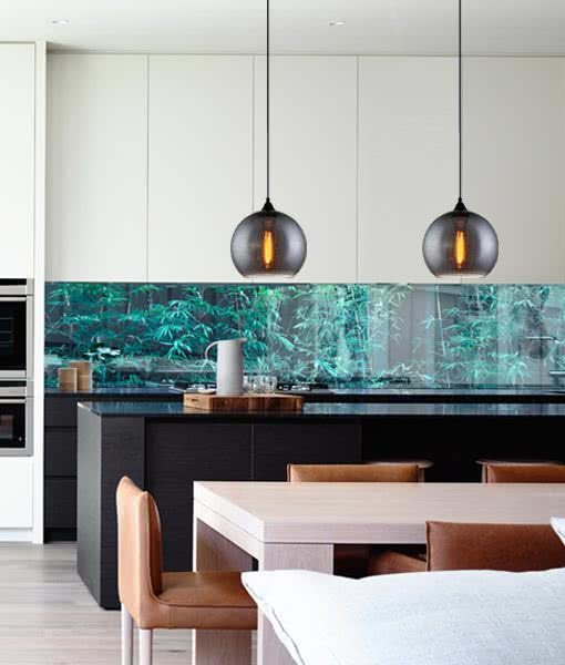 Chuva Wine Glass Smoked Pendant Light