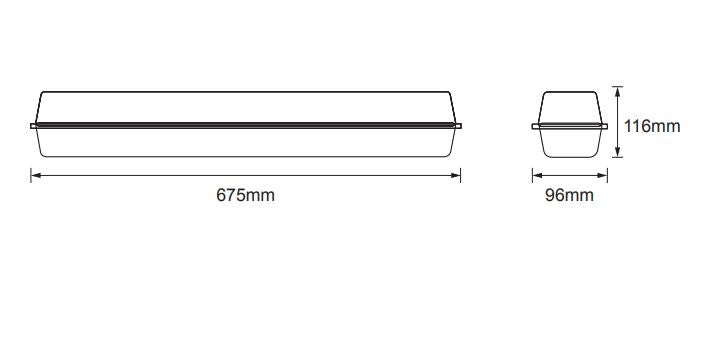MIRA 7 12W Vandal Proof Batten 2ft