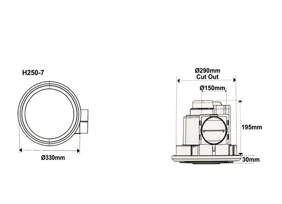 ALTAIR 4 Round Exhaust Fan 290mm With or Without LED Light