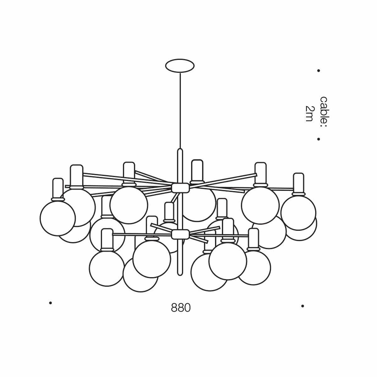 Escoda 18 Light Gold/Amber Grand Pendant Chandelier