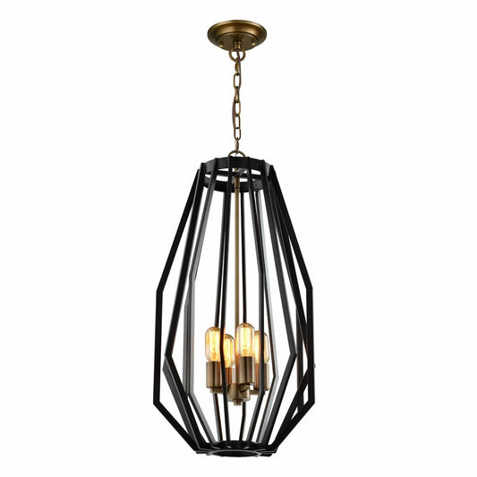 Gamba Narrow 4 Light Metal Cage Pendant