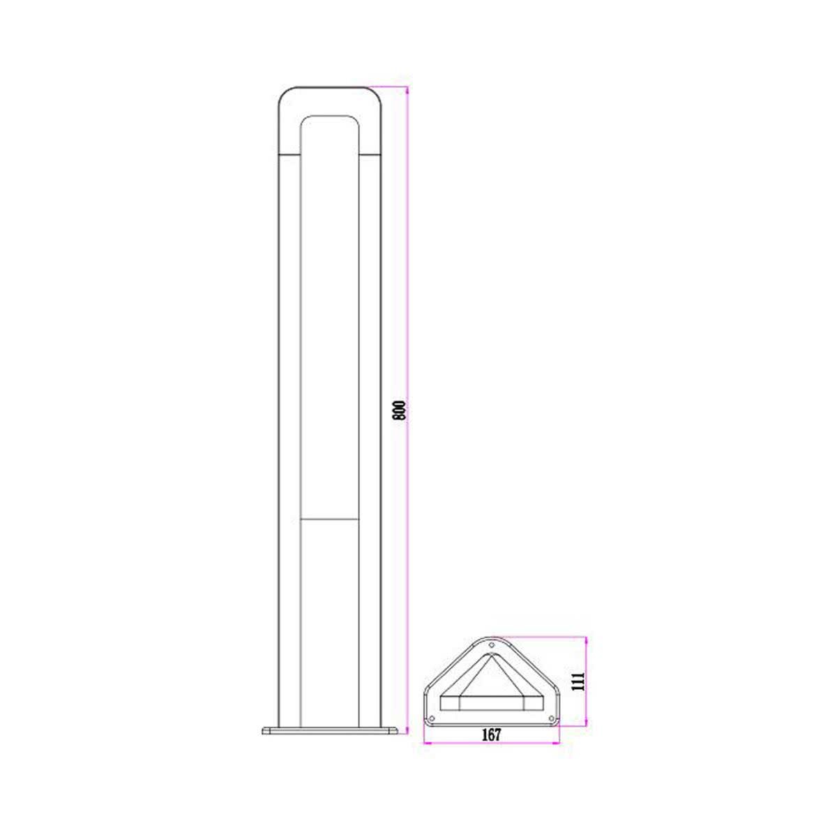 Hathor 13w LED Tall Aluminium Outdoor Bollard Light