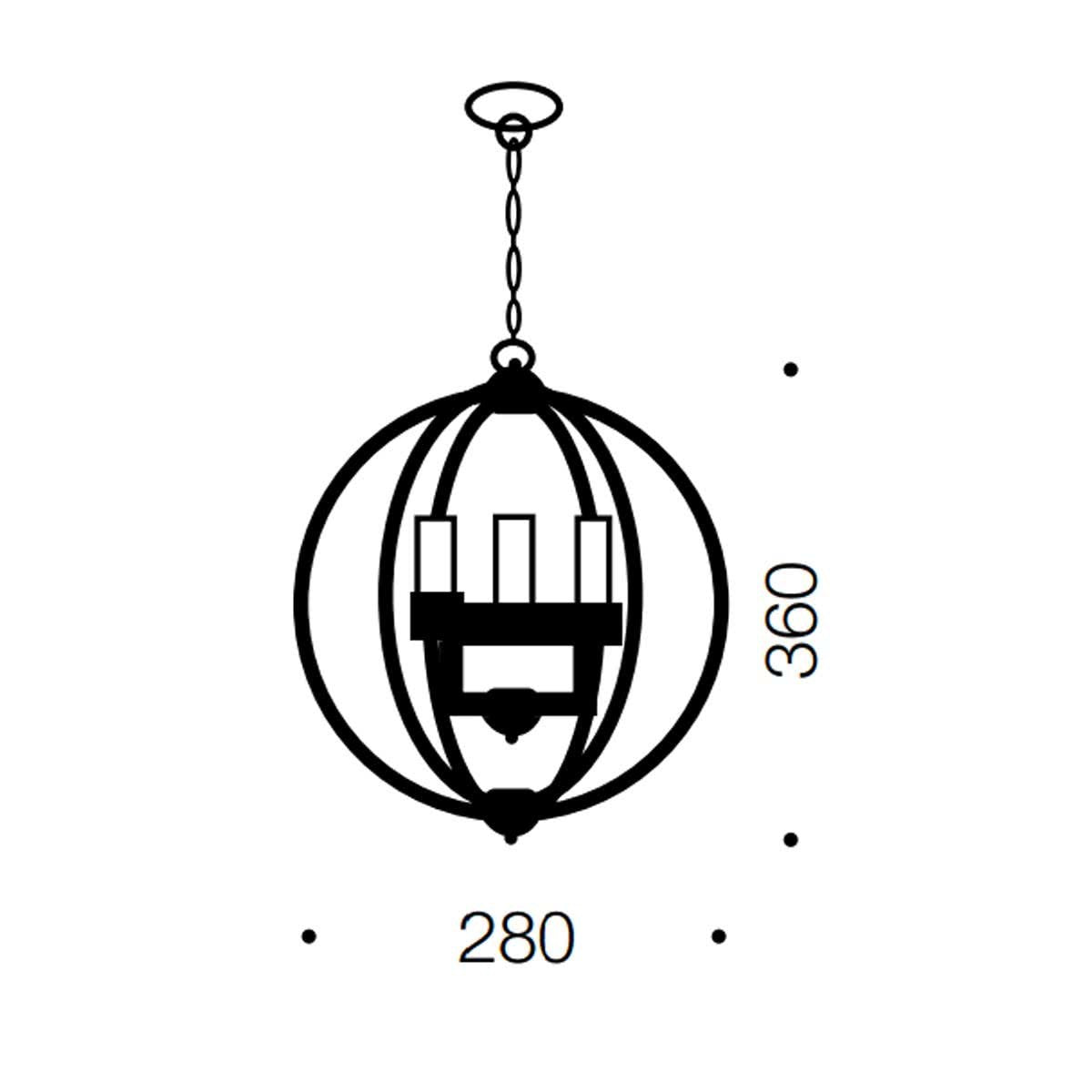 Kendall 3 Light Black Steel Round Pendant