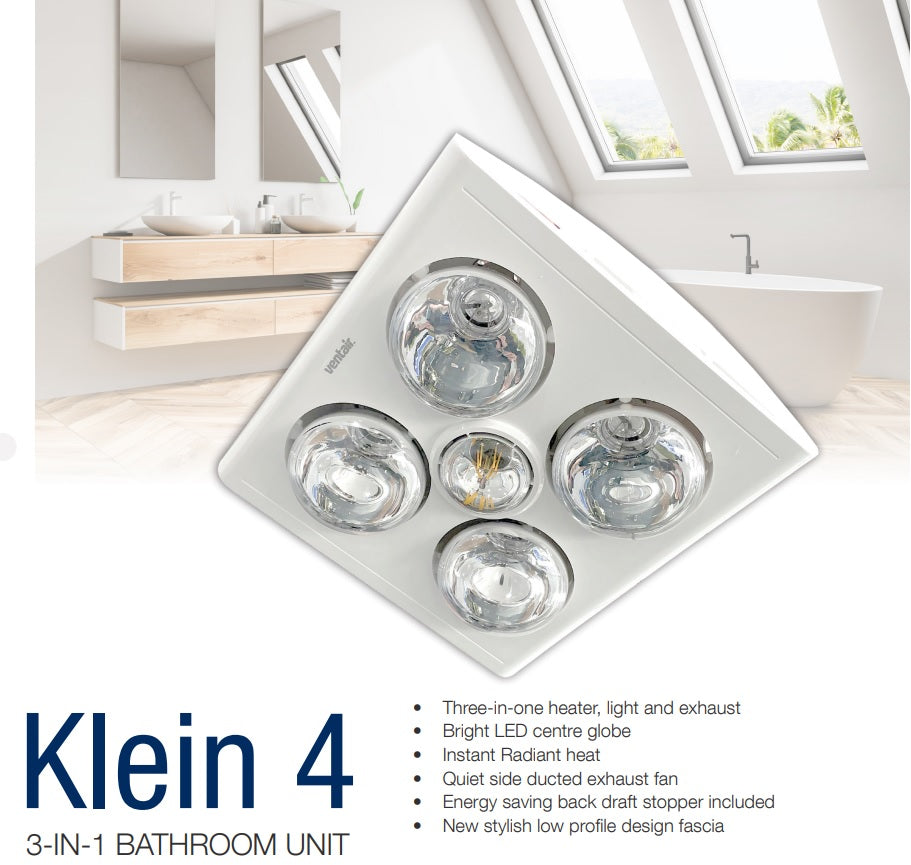 Klein 4 Heat/Light/Exhaust 3 In 1 White