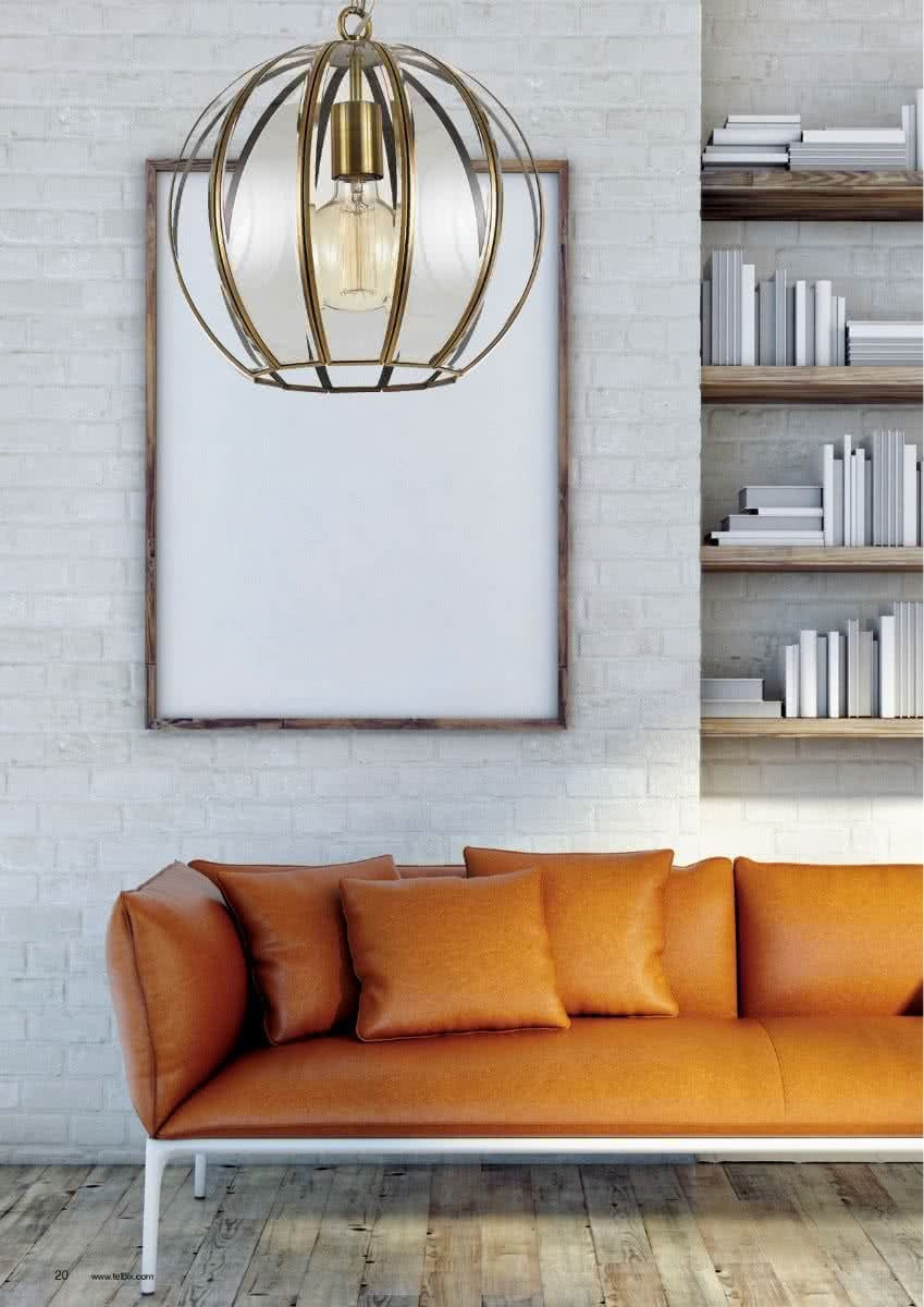 Medina 30 Antique Brass Contemporary Sphere Pendant Light