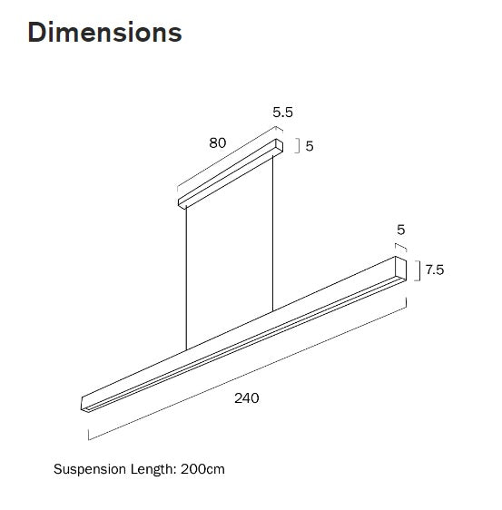 Bench Navaro 2400mm Pendant