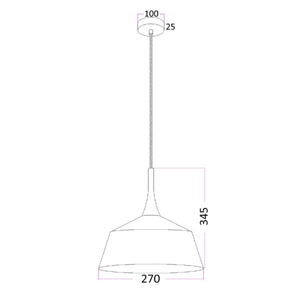 Nordic Metal and Oak Small Pendant Light