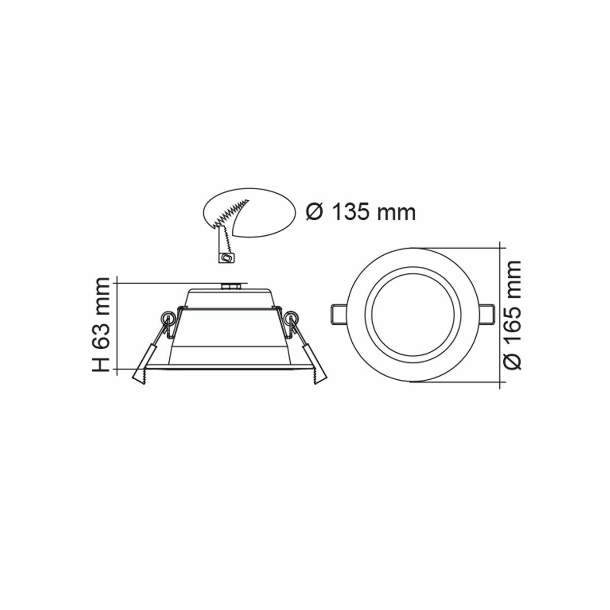 Premier 13w/18w Dual Power LED Tri Colour Downlight