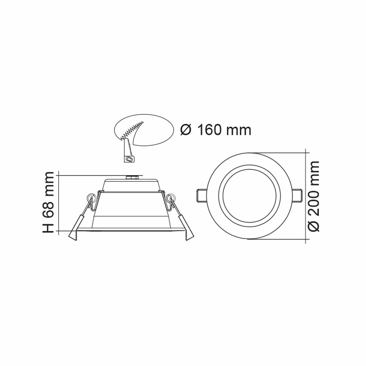 Premier 15w/20w Dual Power LED Tri Colour Downlight