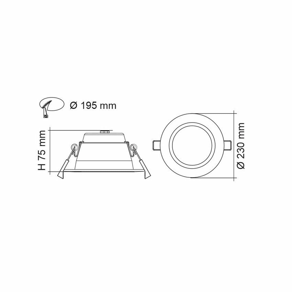 Premier 23w/30w Dual Power LED Tri Colour Downlight