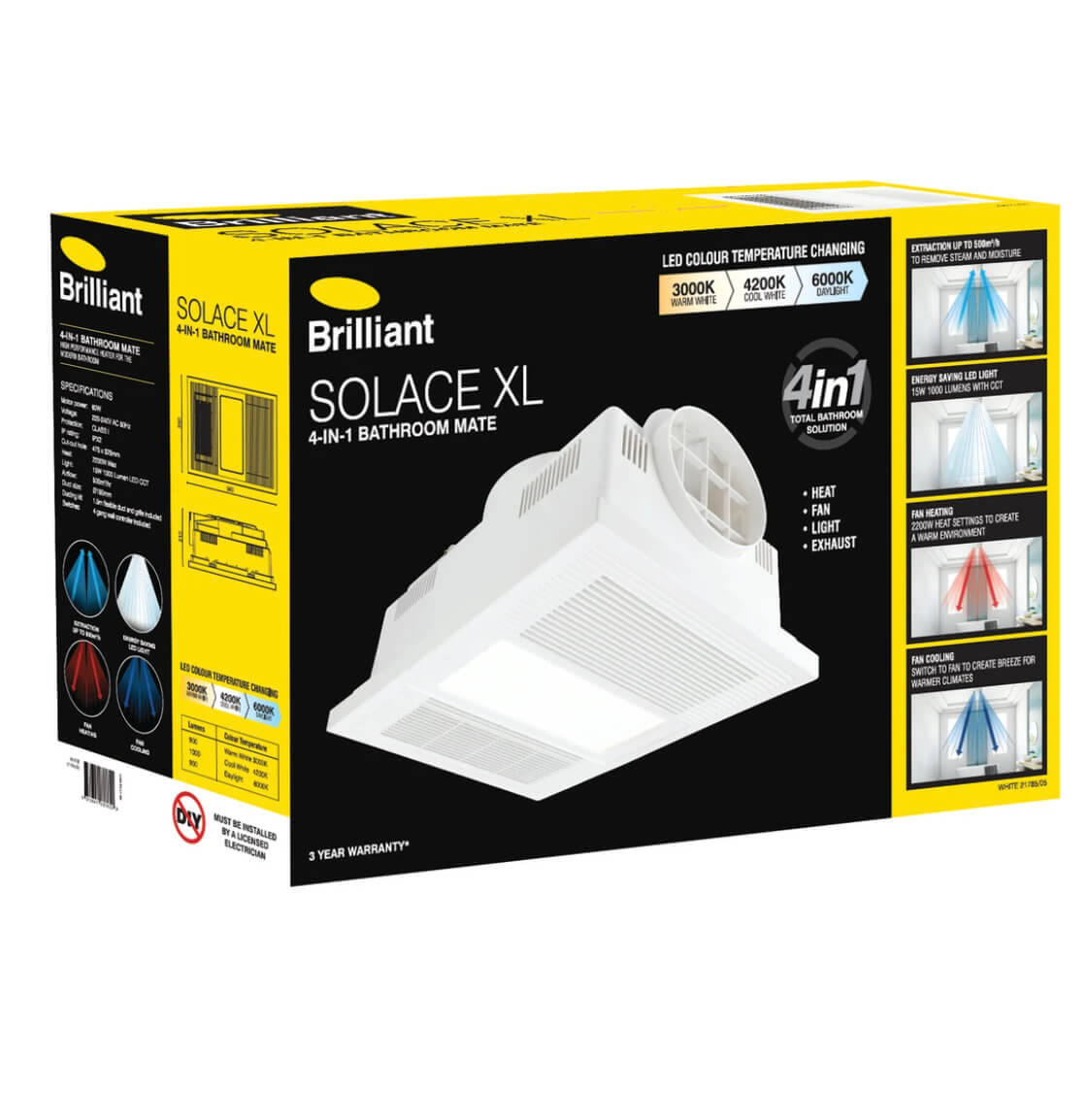 Solace Xl 4 In 1 Bathroom Mate Heater Exhaust Fan Light