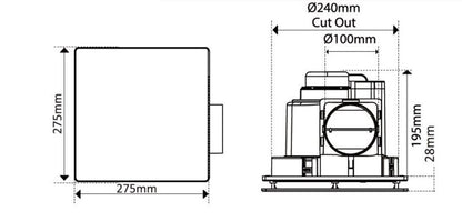 ALTAIR 17 Exhaust Fan Square