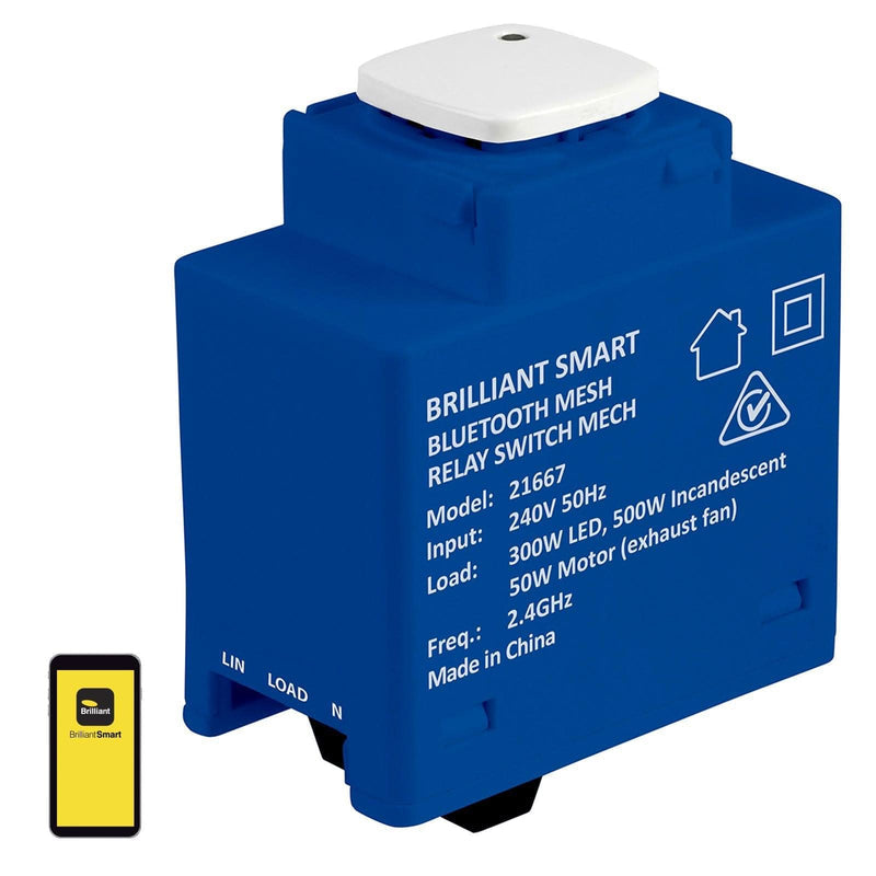 Brilliant Smart Blue with White Button Bluetooth Mesh Relay Mech