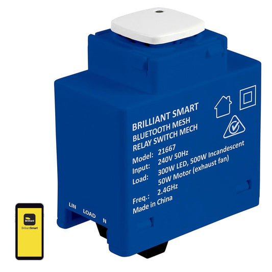 Brilliant Smart Blue with White Button Bluetooth Mesh Relay Mech