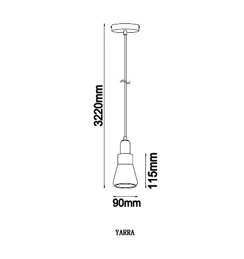 Yarra Black Smoke Flute Pendant Light