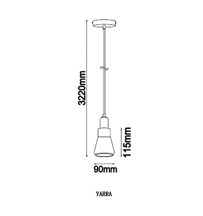 Yarra Black Smoke Flute Pendant Light