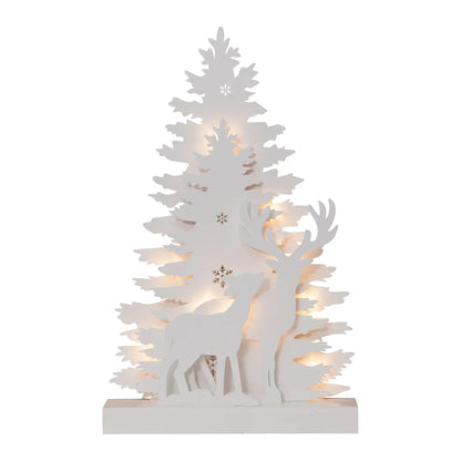 Fauna Tree & Reindeer Decoration - White