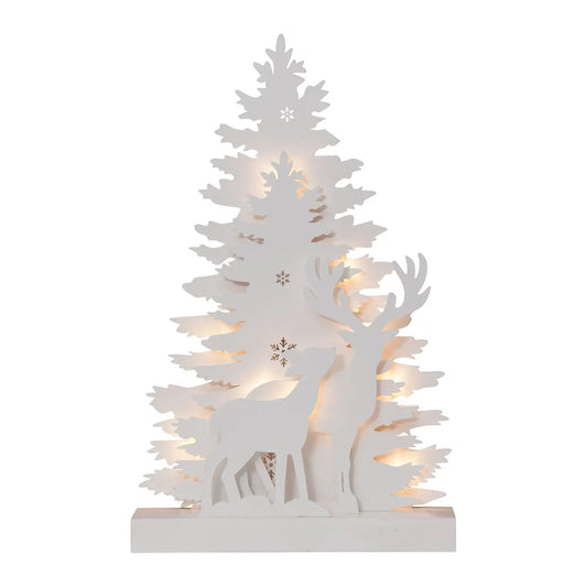 Fauna Tree & Reindeer Decoration - White
