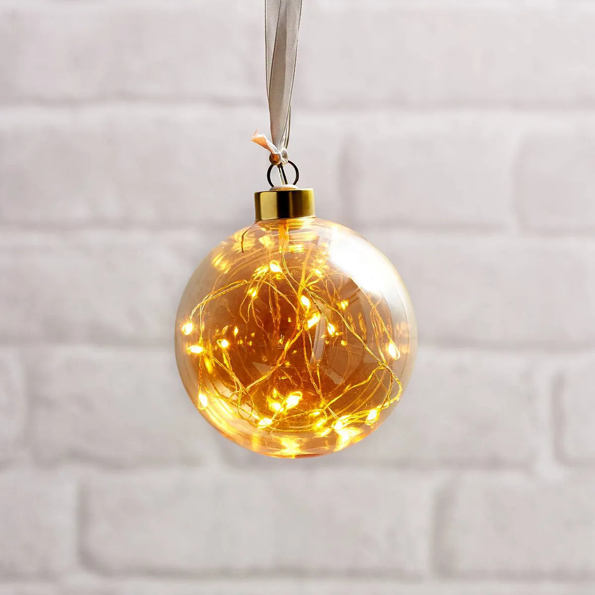 Glowing Bauble - Amber and Copper