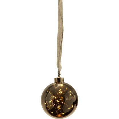 Xmas Glowing Hanging Ball - Black & Silver